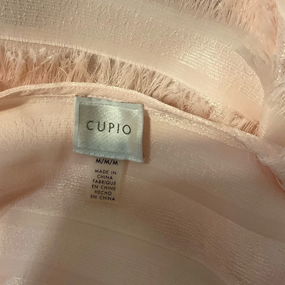 Cupio pale pink fringed blouse. Size Medium - Picture 6 of 7